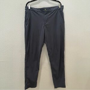 Zyia Active Pants Men's Large L Grey Performance Stretch Flat Front Polyester
